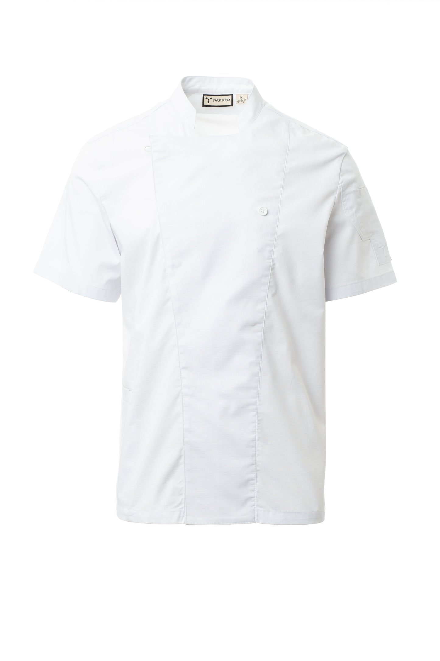 STARLIGHT MESH Chefjas voor heren met opstaande kraag en kortemouwen