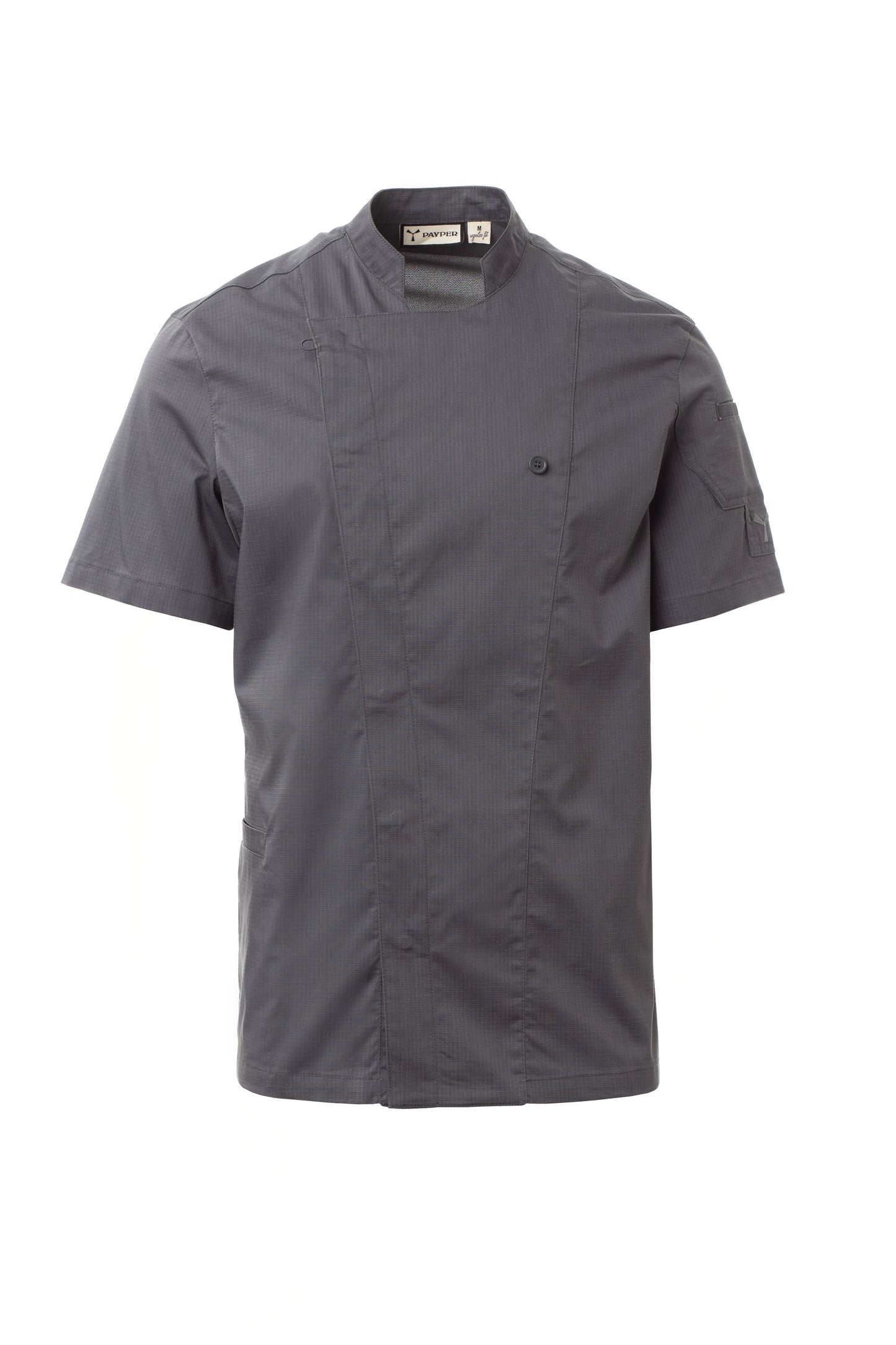 STARLIGHT MESH Chefjas voor heren met opstaande kraag en kortemouwen