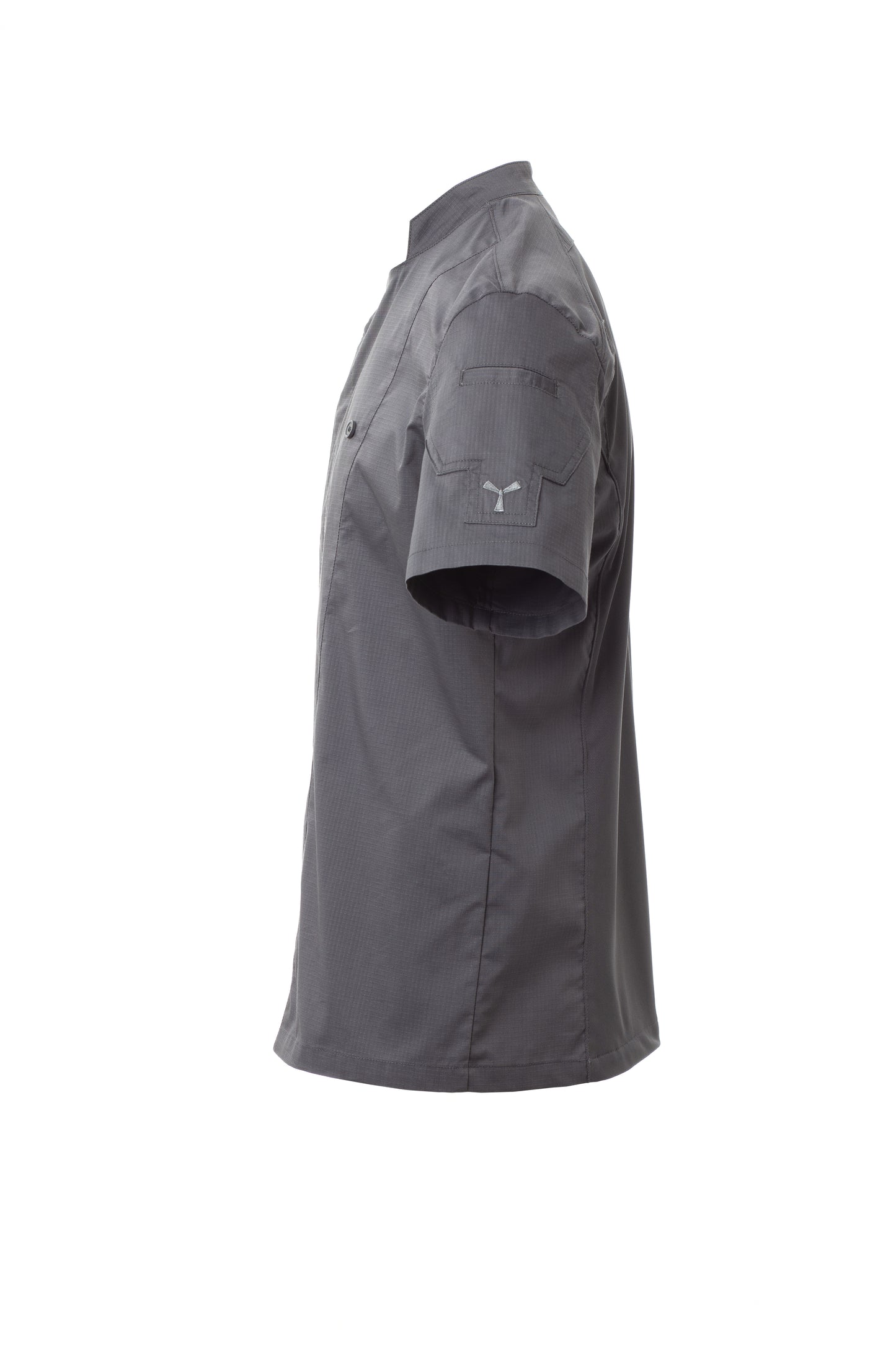 STARLIGHT MESH Chefjas voor heren met opstaande kraag en kortemouwen