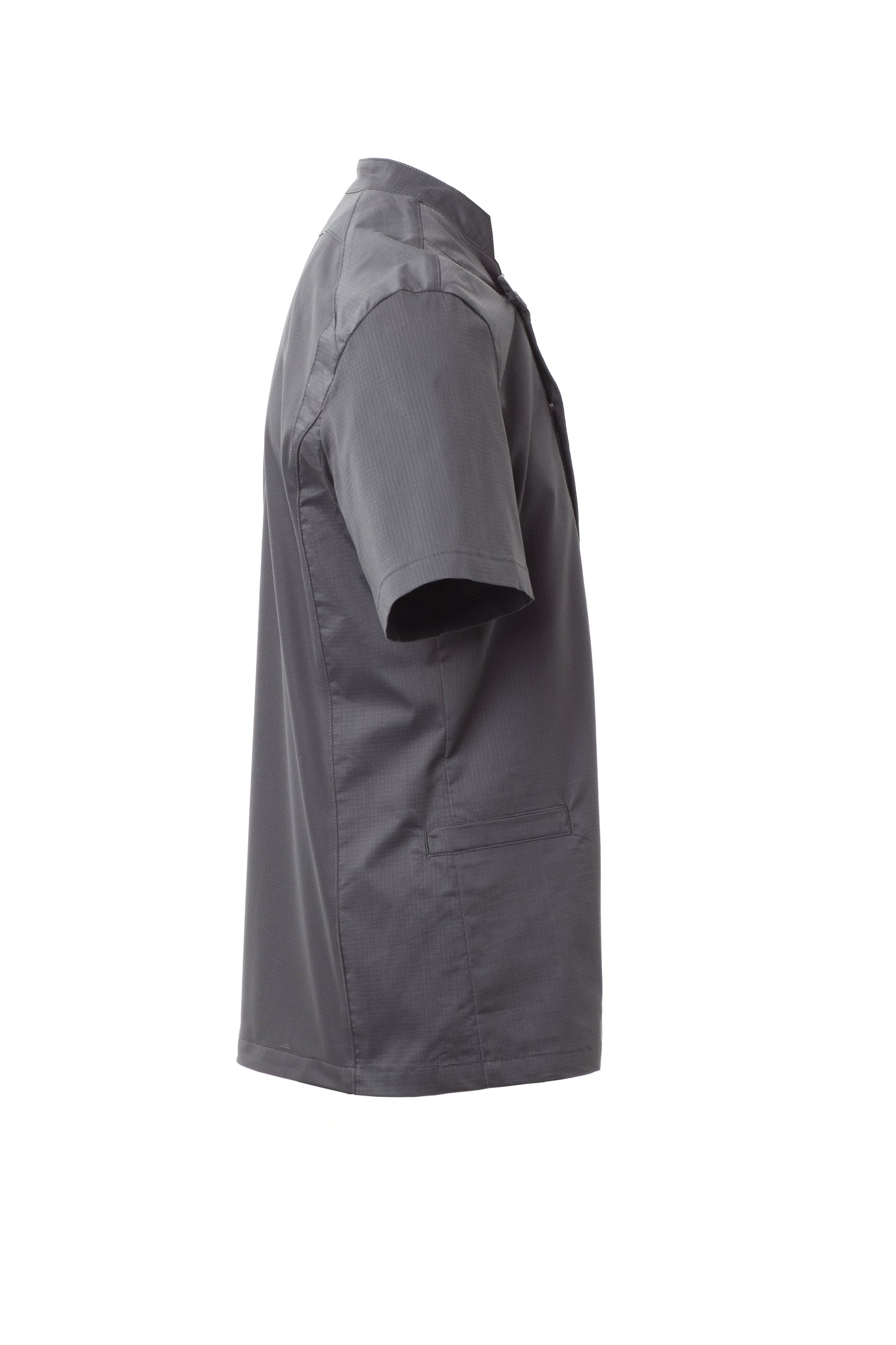 STARLIGHT MESH Chefjas voor heren met opstaande kraag en kortemouwen