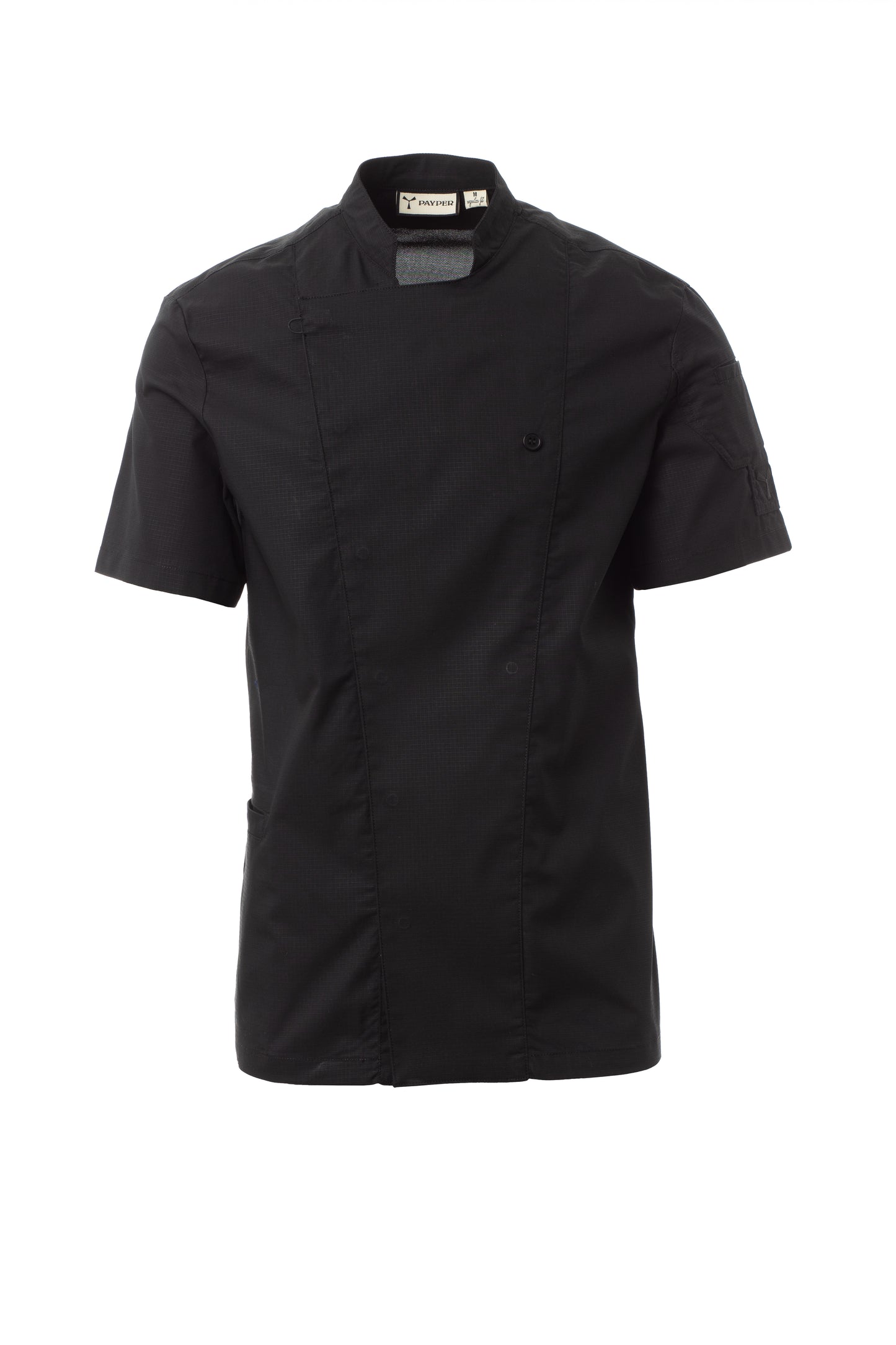 STARLIGHT MESH Chefjas voor heren met opstaande kraag en kortemouwen