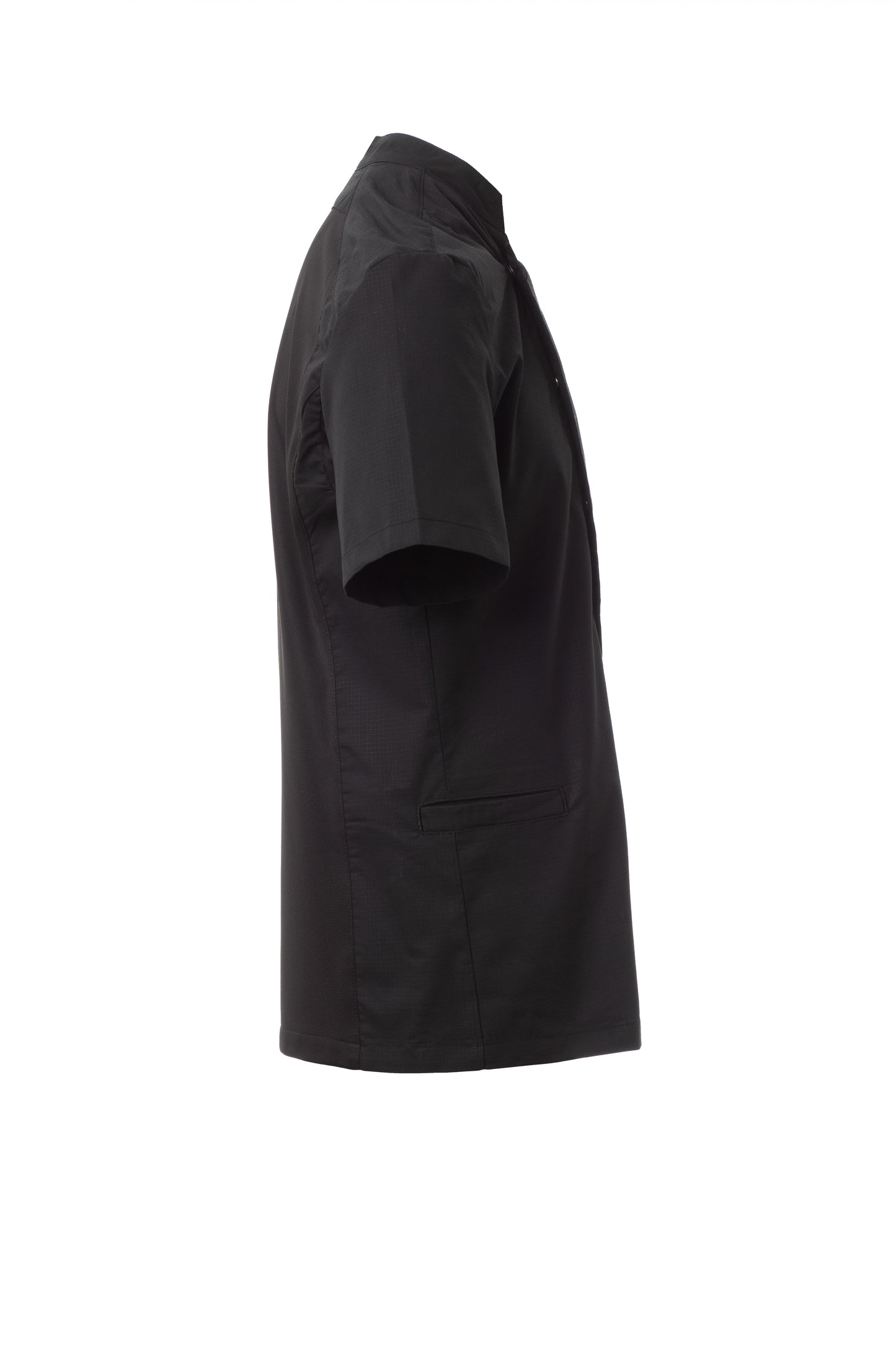 STARLIGHT MESH Chefjas voor heren met opstaande kraag en kortemouwen